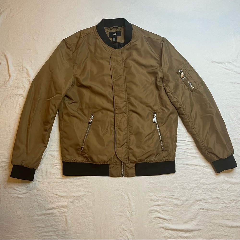 H&M Bomber Jacket (M) - Tan